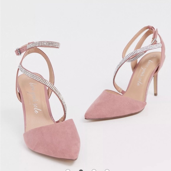 Love Your Sole Light Pink Rhinestone Strap Heel - Picture 3 of 7